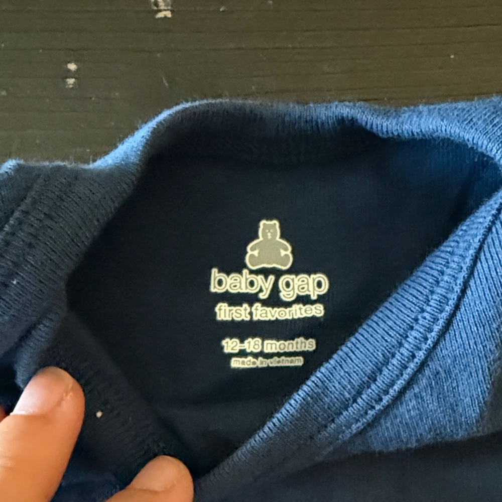 GAP Navy Long Sleeve Kids Bodysuit - Picture 2 of 5